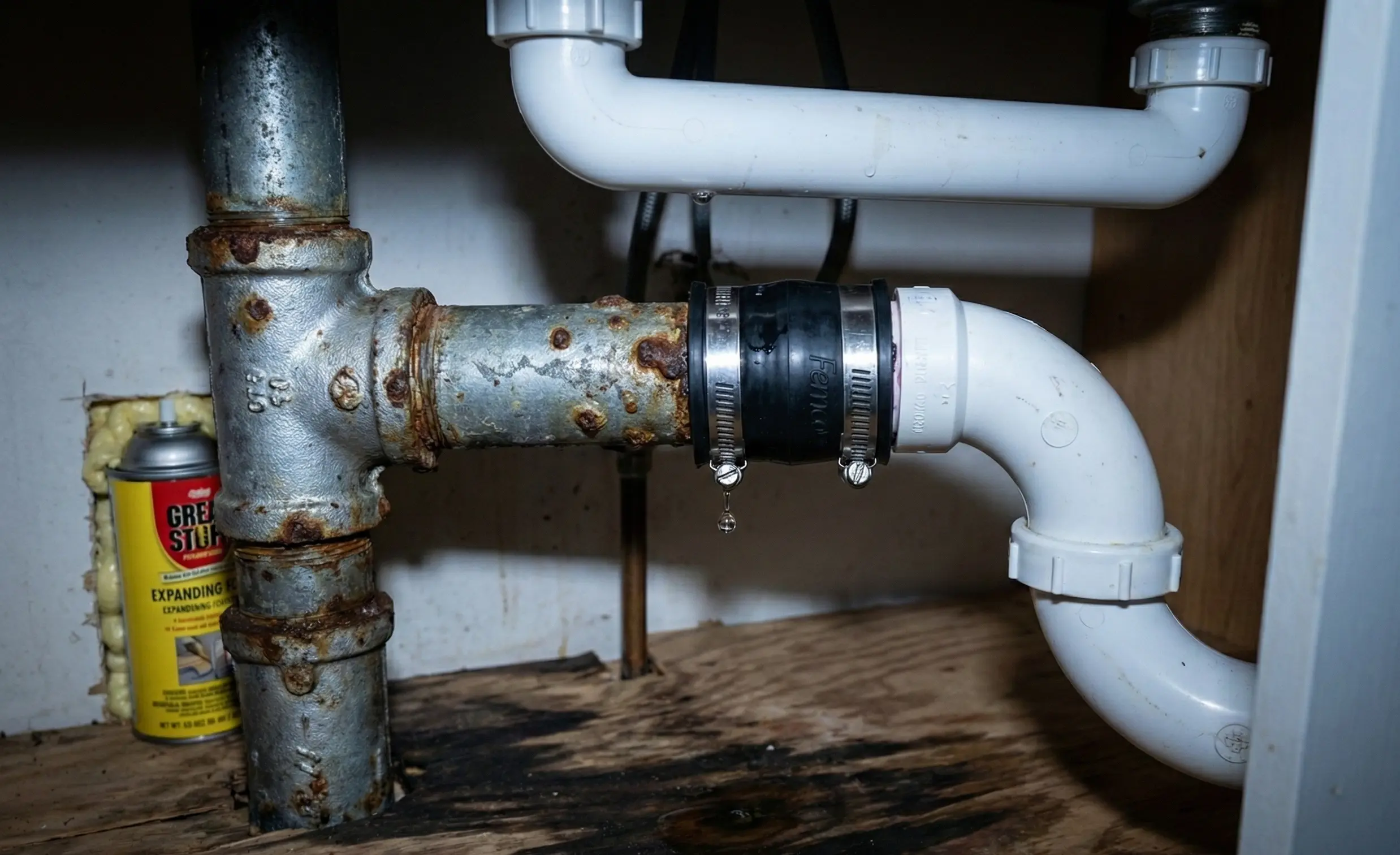 Corroded plumbing pipes